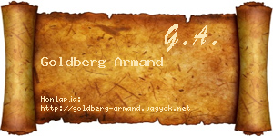 Goldberg Armand névjegykártya